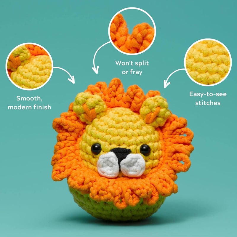The Woobles Woobles Easy Peasy Yarn for Beginners - Crochet & Knitting Yarn - Medium #4 Worsted - Cotton-Nylon Blend - Image 3